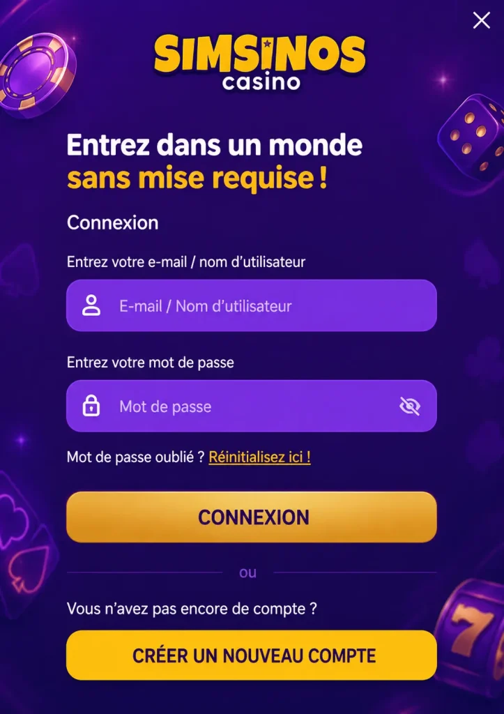 Simsinos Casino connexion